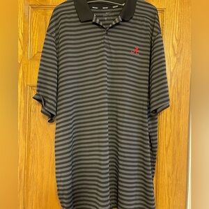 Nike Men’s Alabama Crimson Tide Dri-fit Golf Polo Black/Gray Stripe Size XXL 2XL
